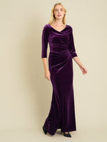 Sophie Velvet Maxi Dress With 3/4 Sleeve