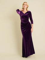 Sophie Velvet Maxi Dress With 3/4 Sleeve