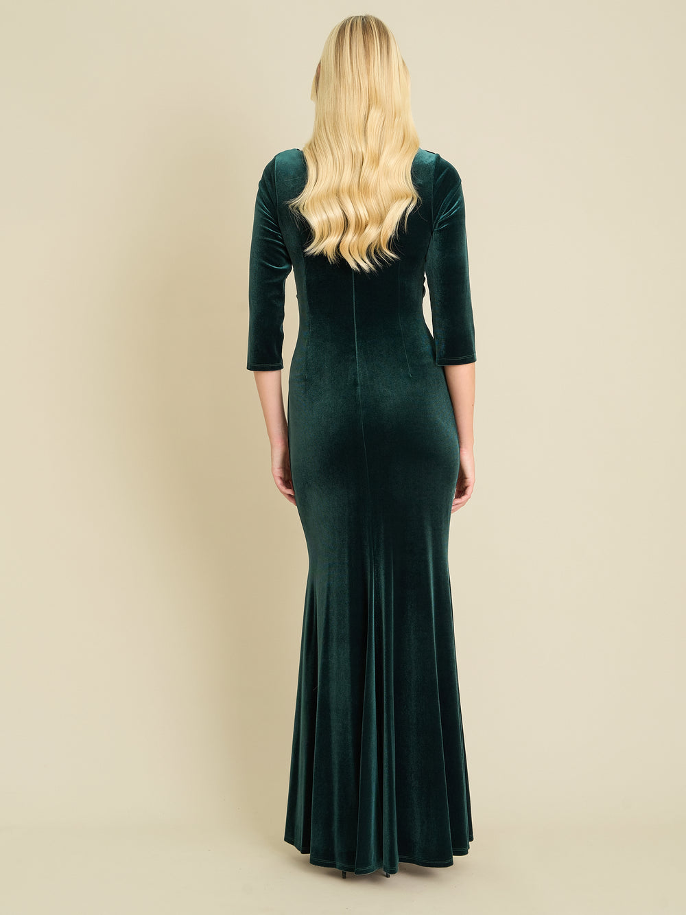 Sophie Velvet Maxi Dress With 3/4 Sleeve