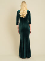 Sophie Velvet Maxi Dress With 3/4 Sleeve