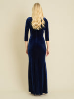 Sophie Velvet Maxi Dress With 3/4 Sleeve