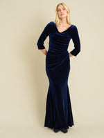 Sophie Velvet Maxi Dress With 3/4 Sleeve