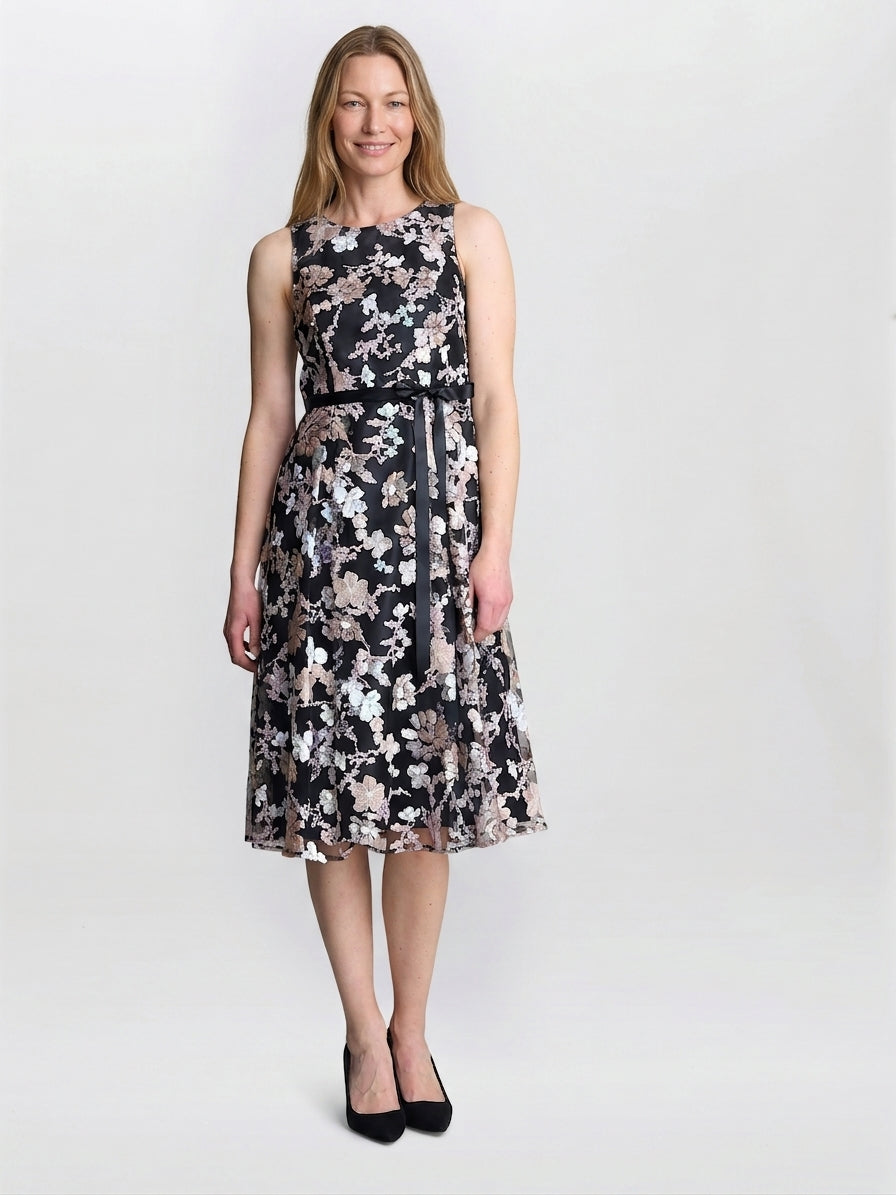 Alesha Embroidered Midi Fit And Flare