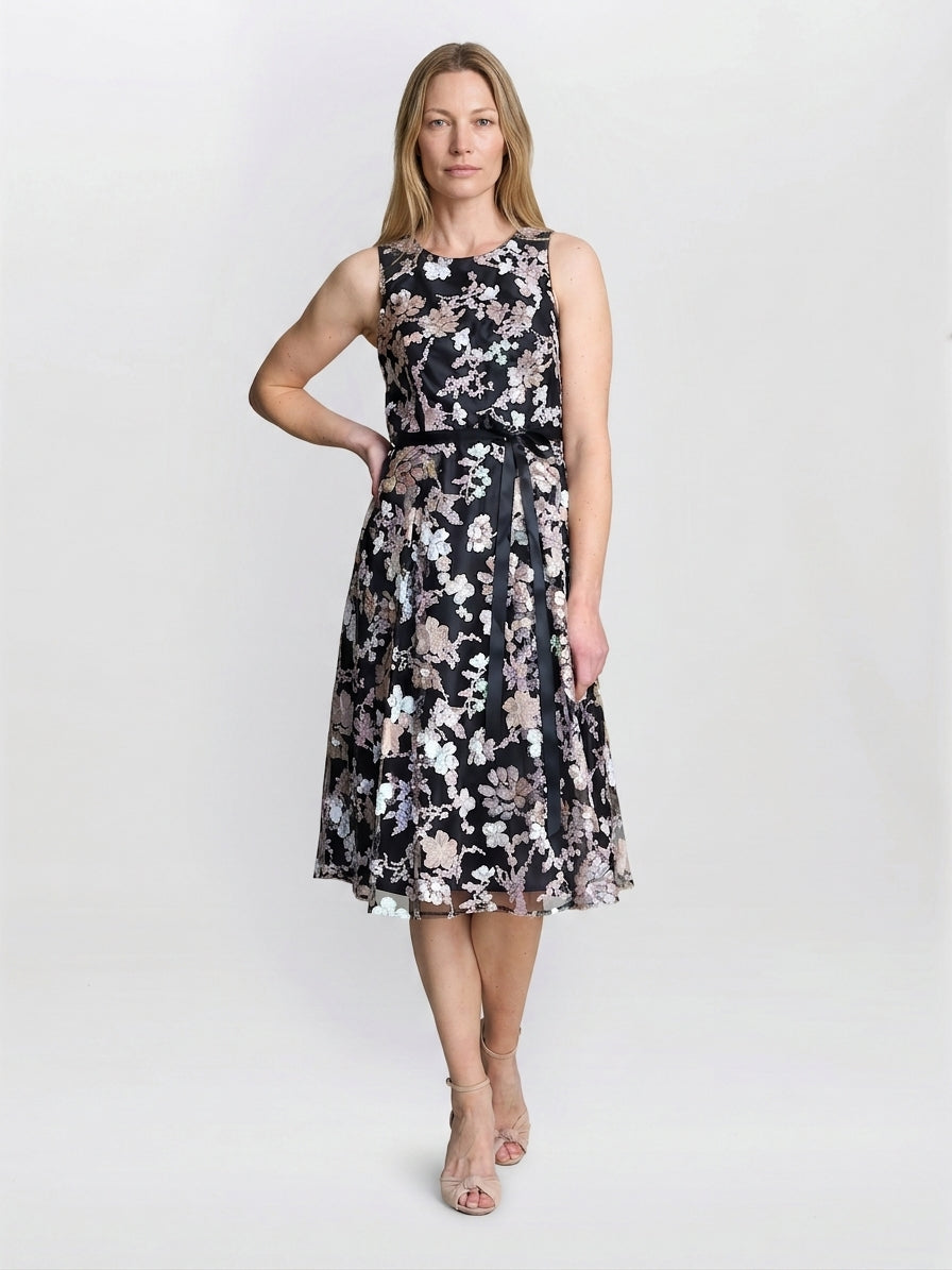 Alesha Embroidered Midi Fit And Flare