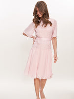 Frederica Lace And Chiffon Peplum Dress