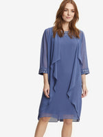 Joseline Chiffon Dress and Jacket With Beaded Neckline