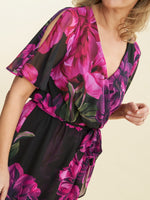 Tanner Long Printed Dress With Surplice Neckline