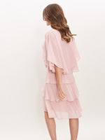 Toni Chiffon Tier Jacket Dress With Beaded Neck