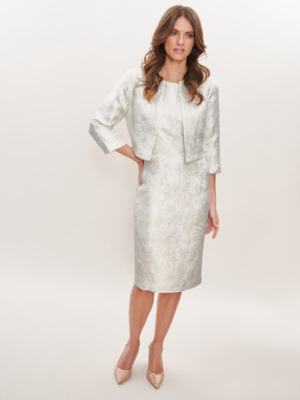 Emeline Jacquard Sheath Dress And Bolero Jacket