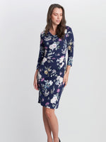 Aliya Printed Jersey Cowl Neck Dress