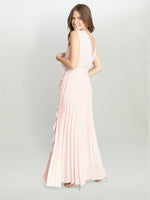 Caprice Maxi Dress With Frill Detail And Pleat Skirt