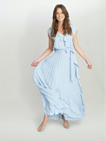 Caprice Maxi Dress With Frill Detail And Pleat Skirt