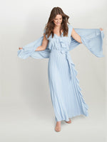 Caprice Maxi Dress With Frill Detail And Pleat Skirt