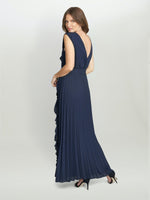 Caprice Maxi Dress With Frill Detail And Pleat Skirt