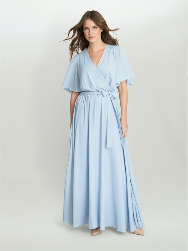 Crissy Maxi Dress With Cape Sleeve