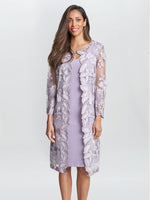 Savoy Embroidered Lace Mock Jacket With Jersey Dress