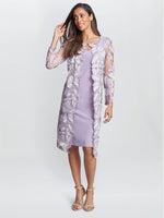 Savoy Embroidered Lace Mock Jacket With Jersey Dress