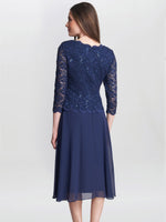 Rona Midi Dress With Lace Bodice & Chiffon Skirt