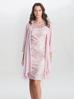 Hayley Embroidered Dress With Matching Chiffon Jacket