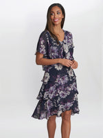 Paula Printed V Neck Tier Dress