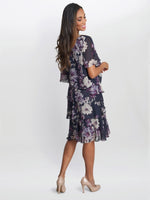 Paula Printed V Neck Tier Dress