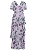 Ruby Printed Tiered Maxi Dress With Belt