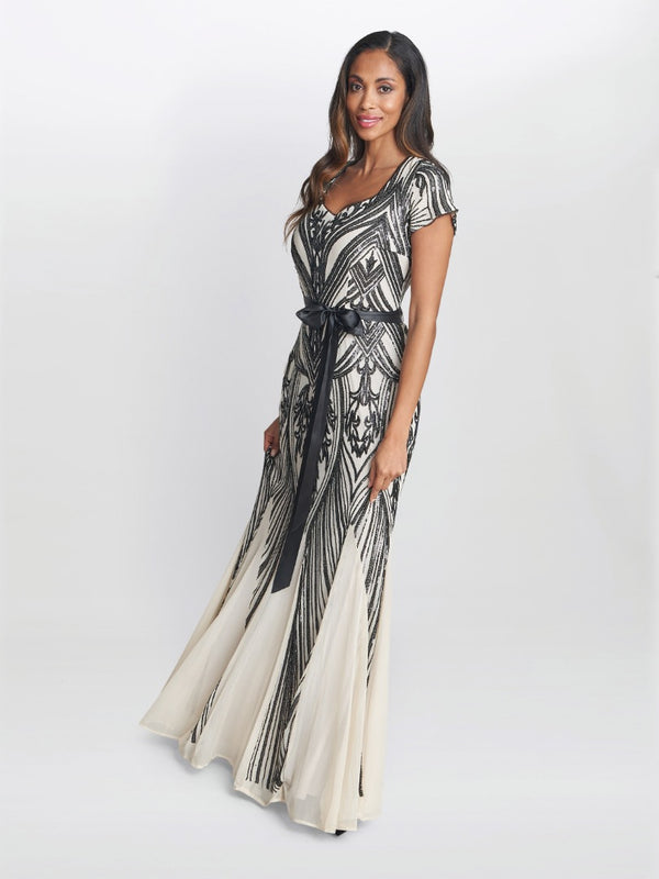 Amelia Sweetheart Neck Embroidered Maxi Dress