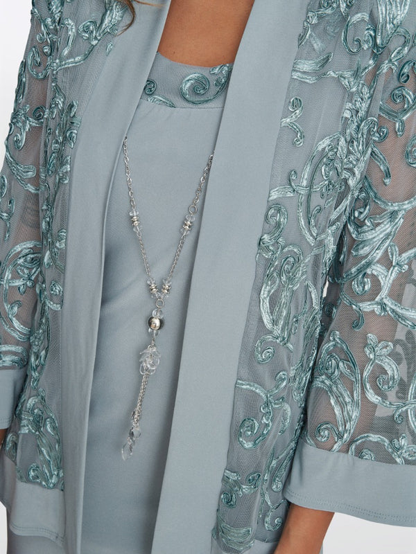 Beverley Soutache Dress And Jacket With Necklace