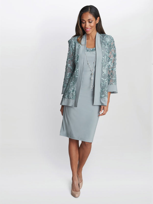 Beverley Soutache Dress And Jacket With Necklace