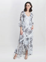 Mandy Midi Length Sleevless Printed Dress And Jacket