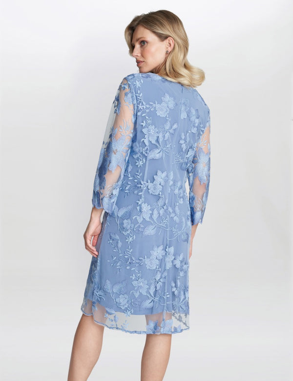 Savoy Embroidered Lace Mock Jacket With Jersey Dress