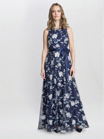 Judith Maxi Sleeveless Embroidered Dress With Tie Belt