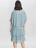 Toni Chiffon Tier Jacket Dress With Beaded Neck