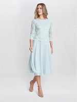 Rona Midi Dress With Lace Bodice & Chiffon Skirt