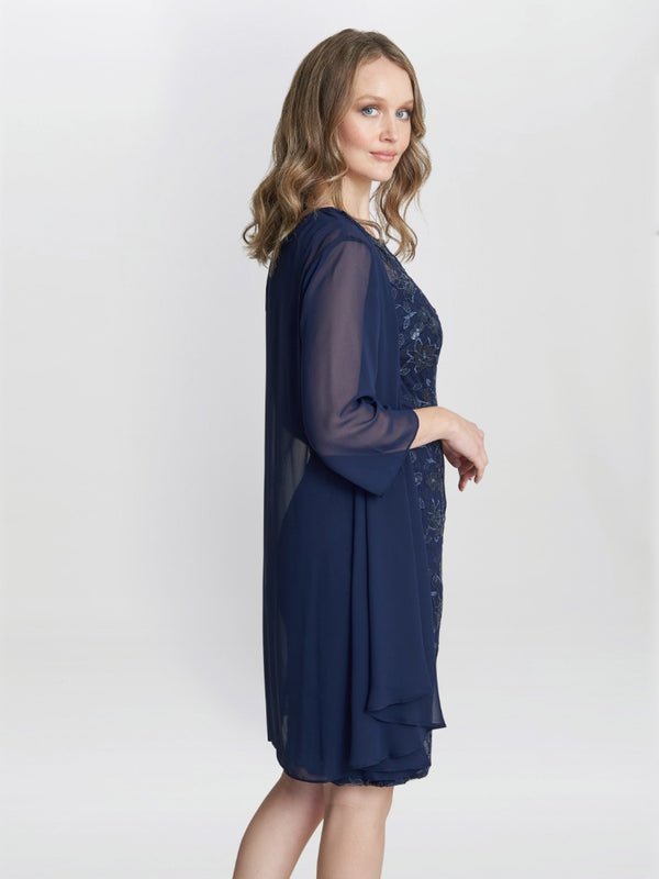 Hayley Embroidered Dress With Matching Chiffon Jacket