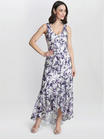 Rina Printed Midi Length Sleeveless Dress And Jacket