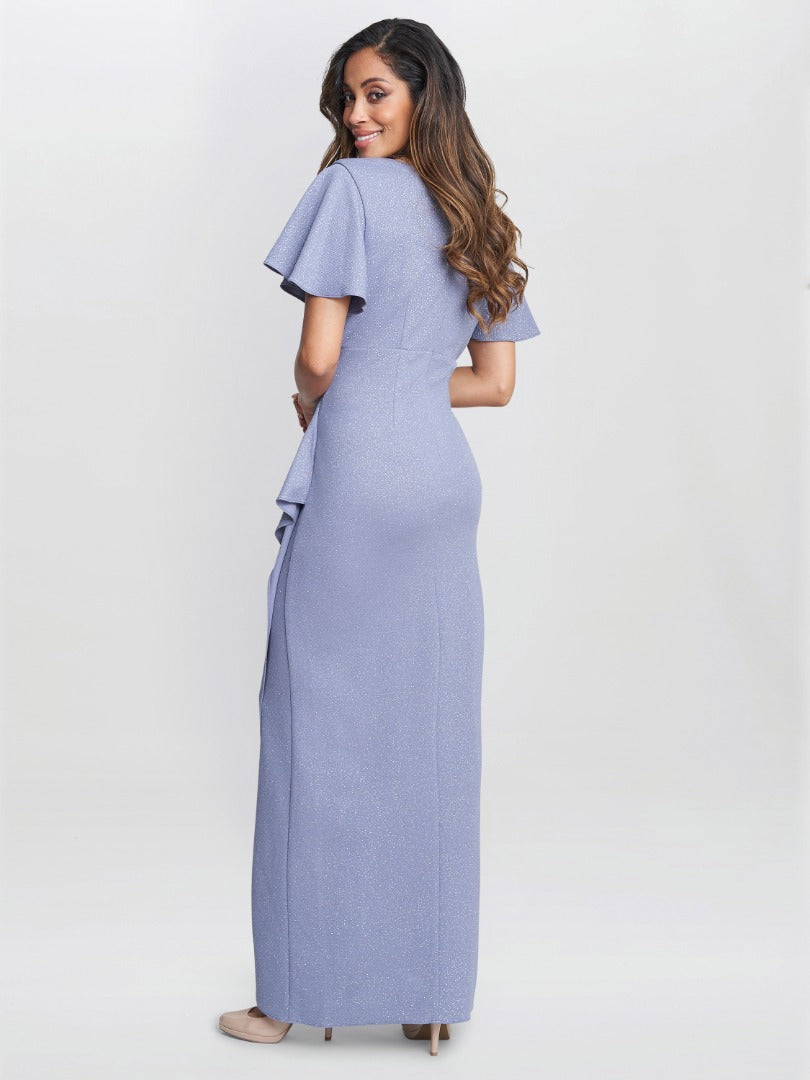Alissa Maxi Dress With Hip Embellishment Gina Bacconi Alissa Maxi Dress With Hip Embellishment Gina Bacconi