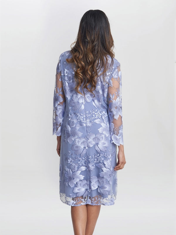 Savoy Embroidered Lace Mock Jacket With Jersey Dress