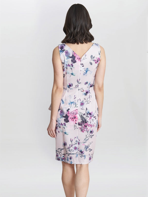 Evelina Petite Printed Dress With Hip Detail