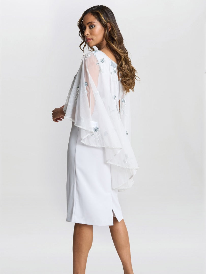 Vera Beaded Cape With Delicate Small Flowers Gina Bacconi Vera Beaded Cape With Delicate Small Flowers Gina Bacconi