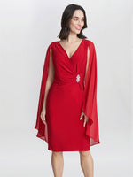 Lisa Chiffon Cape Dress