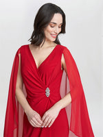 Lisa Chiffon Cape Dress