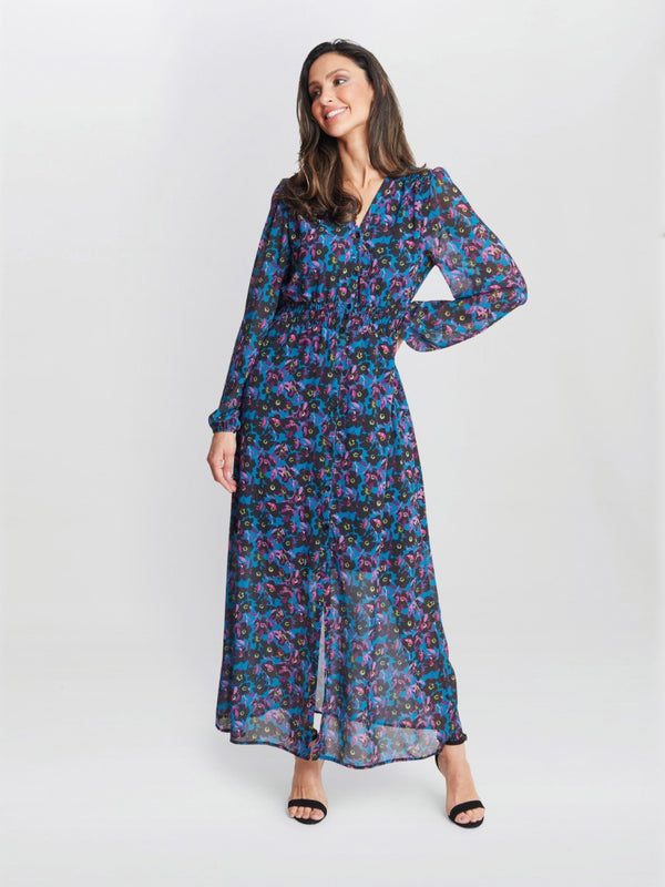 Judy Button Dwon Long Sleeve Dress