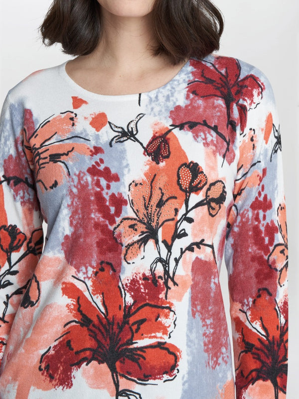 Rosa Holiday Floral Print Jumper