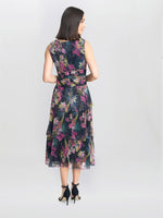 Nina Midi Sleeveless Printed Tiered Dress