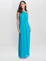 Pamela Halter Neck Maxi Dress With Beaded Neckline