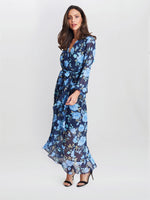 Norma Printed Maxi With Tulip Overlay And Tie Belt