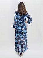 Norma Printed Maxi With Tulip Overlay And Tie Belt