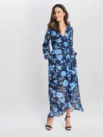 Norma Printed Maxi With Tulip Overlay And Tie Belt