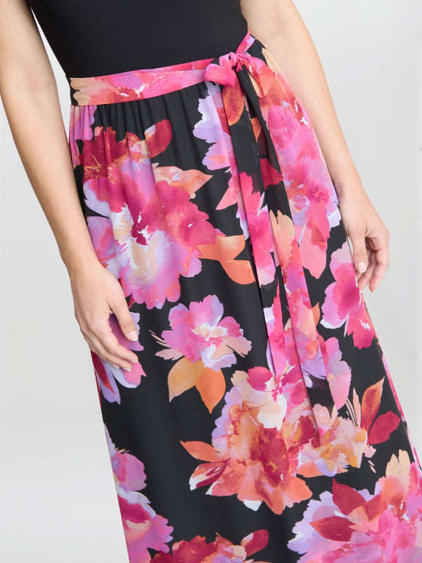 Ruth Printed Maxi Dress With Jersey Bodice